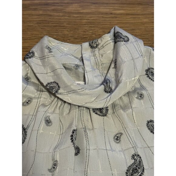 Judy Bond Blouse Paisley Sheer Size 12 Retro 70s 80's Buttons Designer Career - Picture 8 of 14